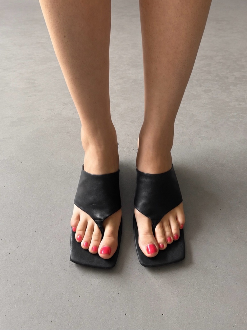 E8 by Miista Black Square-Toe Slide Kitten Heel Sandals - Women EU 39